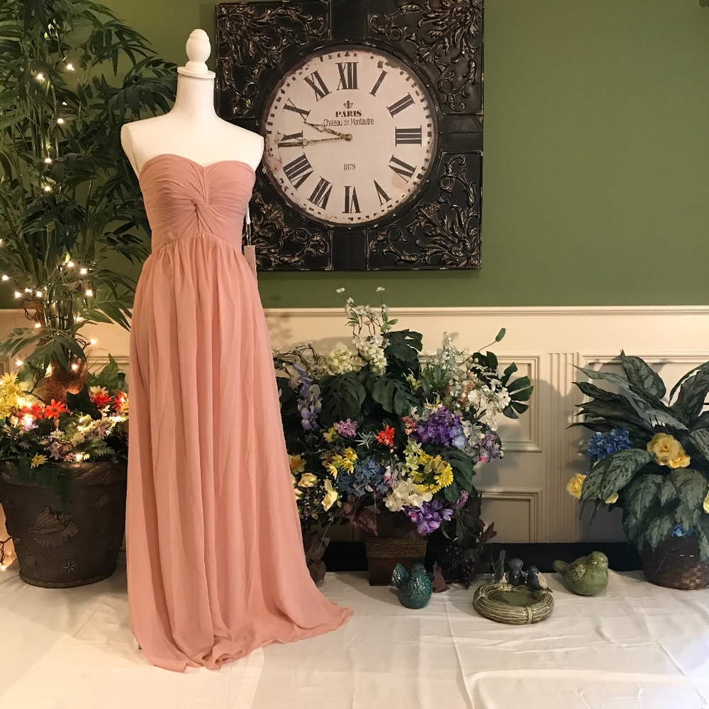 Blush Pink Formal evening gown bridesmaid